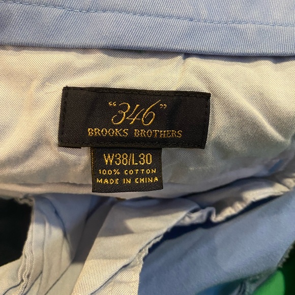 Brooks Brothers Chino Pants Mens 38x30 Blue Green Joker Costume Outfit Two Tone - Picture 7 of 7